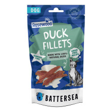 Rosewood x Battersea Duck Fillets Dog Treats – 93% Natural Duck Breast, High Pro