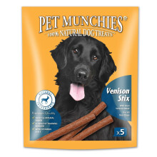 Pet Munchies Venison Stix Dog Treats, Healthy Training Treats with Natural Ingredients 50g (5 Chews)