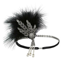(Black) Vintage Rhinestone Headband for Women Party
