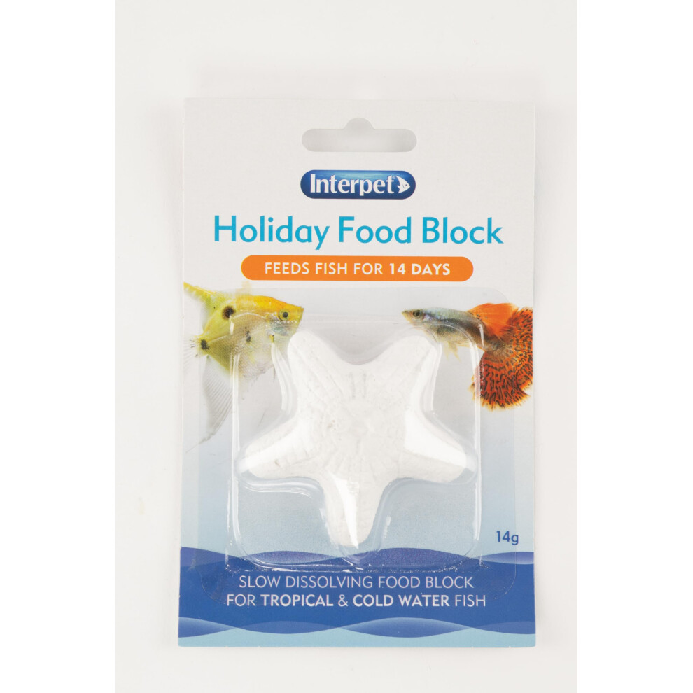 Interpet Slow Release Holiday Mineral Aquarium Fish Food Block, Contains Freeze Dried Tubifex, Daphnia, Brine Shrimp And Mosquito Larvae, Up