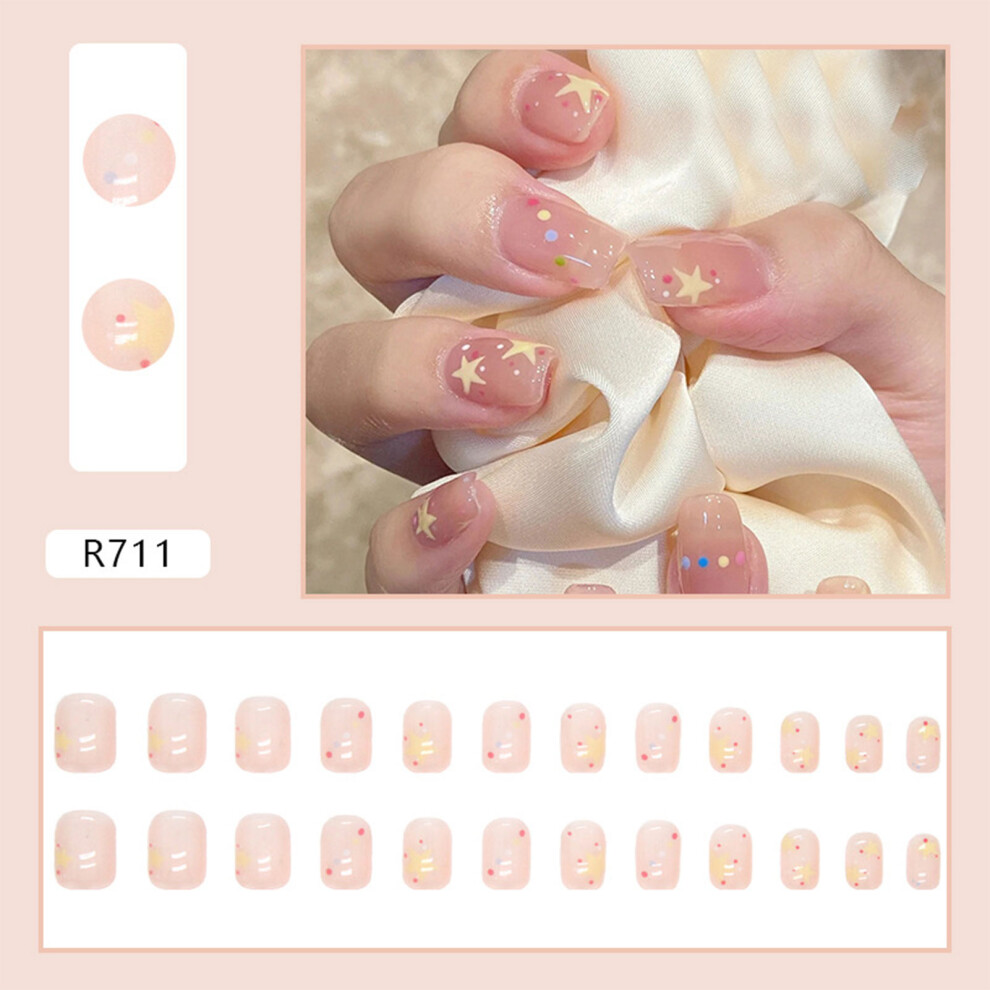 Dcph-Clothing Pink Manicure Nails For Beginners - 50 Char