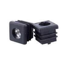 Square Tubing Pipe End Caps Insert Plugs M8 Thread 20x20mm 60Pcs Black