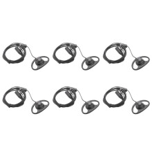 6X 2 Pin Advanced D Shape Clip-Ear Ptt Headset Earpiece Mic for 2 Way Radios GP88S GP300 GP68 GP2000