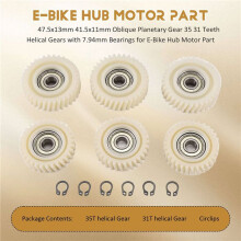 12 STUKS 47,5x13mm 41,5x11mm Schuine Planetaire Tandwiel 35 31 Tanden Spiraalvormige Tandwielen met 7,94mm Lagers voor E-Bike Hub Motor Onderdeel