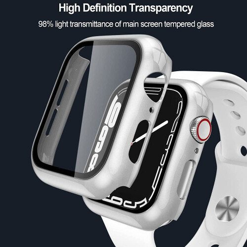 Συμβατή με θήκη XiHAMA για Apple Watch για SE/6/5/4 + Προστατευτικό οθόνης, λεπτό σκληρό 1