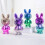 Little Rabbit Gradient Color Electroplattierung Handheld Lighting Charging Fan 5