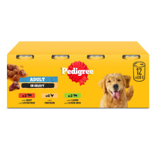 Pedigree Adult Dog Wet Food Can, Mixed Selection Gravy, 12x400g