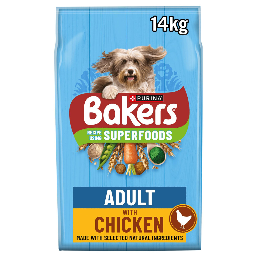 Bakers Superfoods Adult Dry Dog Food Chicken With Vegetables 14Kg Pack