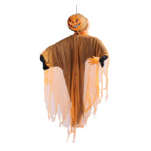 Hanging Pumpkin Ghost with Sound, Rotatable Head, 122cm Halloween Decor