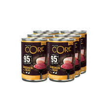 Wellness CORE 95% 6 x 400g, Chicken & Duck – Wet Dog Food, Chunky Paté for Adult Dogs, Grain-Free, Natural, Hypoallergenic, Protein-Rich