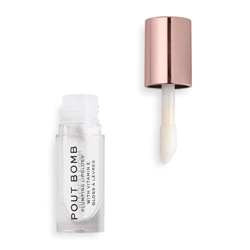 Revolution Beauty London Clear Pout Bomb Plumping Gloss, High Shine, Rich Pigment, Soft Tingle Effect, Glaze