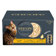 Encore 100% Natural Wet Cat Food, Multipack Chicken Selection in Broth (Pack of