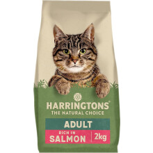 Harringtons Complete Dry Adult Cat Food Salmon 2kg (Pack of 4) - Tasty Natural Goodness