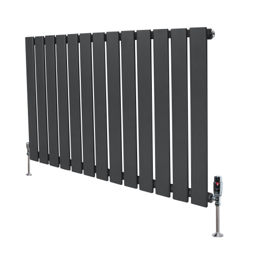 Flachheizkörper & Ventile – 600mm x 910mm – Anthrazitgrau