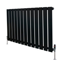 Radiador Columna Simple Negro 600x910mm 826W Kit y Válvulas