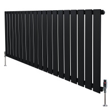 Flachheizkörper & Ventile – 600mm x 1400mm – Schwarz