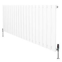 Design Radiator Vlakke Panelen - 1 Kolom – 600 x 1400mm – Wit - Incl. Haakse Thermostaatkraan