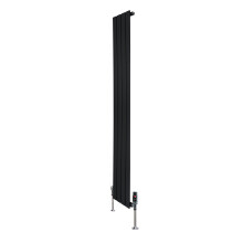 Flachheizkörper & Ventile – 1600mm x 280mm – Schwarz
