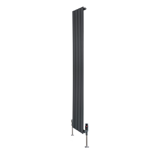 Flachheizkörper & Ventile – 1600mm x 280mm – Anthrazitgrau
