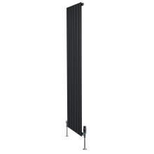 Flachheizkörper & Ventile – 1800mm x 420mm – Schwarz