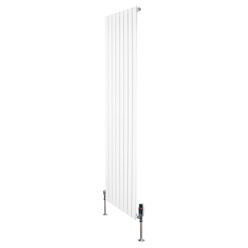(White, 1800mm x 560mm) Flat Single Column Radiator Modern Designer Panel with Valves