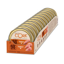 Wellness CORE 98% 12 x 85g, Turkey – Wet Cat Food, Chunky Pate, Grain-Free, Natural, Hypoallergenic, Protein-Rich, High Meat Content