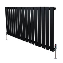 Flachheizkörper & Ventile – 600mm x 1190mm – Schwarz