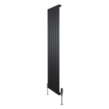 Flachheizkörper & Ventile – 1600mm x 420mm – Schwarz