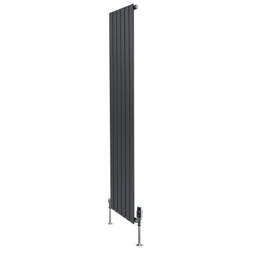 Flachheizkörper & Ventile – 1800mm x 420mm – Anthrazitgrau