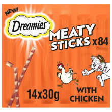 Dreamies Meaty Sticks 84 Pieces, Cat Treats Tasty Snacks with Delicious Chicken,