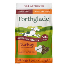 Forthglade Dry Dog Food, Lightly Baked, (2kg), Hypoallergenic and Grain Free Dog Food, Adult 1 Year +, Turkey With Sweet Potato, Completed and Balanc