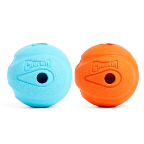 Chuckit! Chuckit! Whistler Ball, Medium, Pack of 2, Durable Rubber