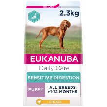 Eukanuba Sensitive Digestion Highly Digestible Complete Dry Dog Food for Puppy Dogs with Chicken 2.3 kg