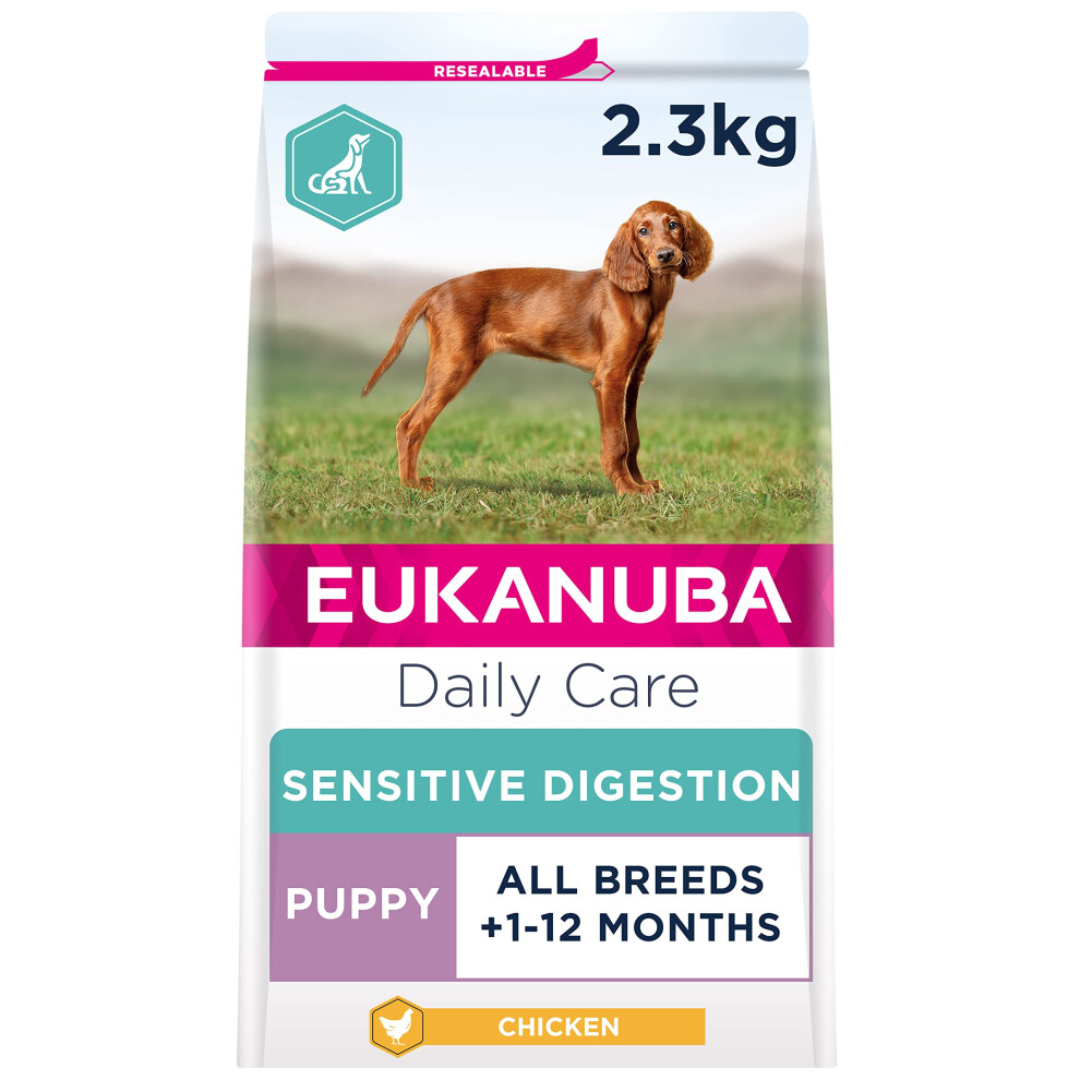 Eukanuba Sensitive Digestion Highly Digestible Complete Dry Dog Food For Puppy Dogs With Chicken 2.3 Kg