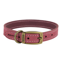 Ancol Timberwolf Leather Collar Raspberry, 45-54 cm, Size 6