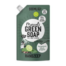 Marcel's Green Soap - Hand Soap Black Pepper & Bergamot Refill - Handwash Refill Pack - Eco friendly - 100% Vegan - 97% Biodegradable - 500 ML