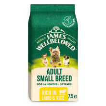James Wellbeloved Dog Adult Hypoallergenic Dry Food Small Breed Lamb and Rice 7.5 kg