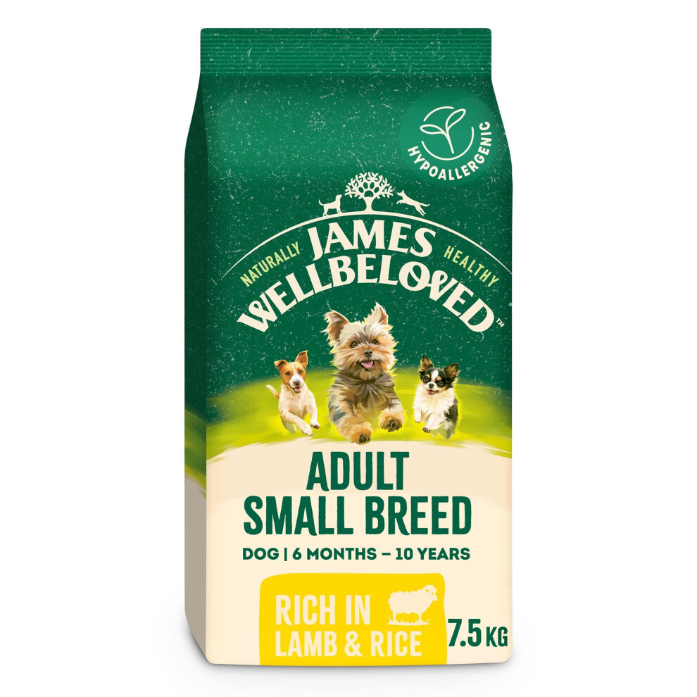 James Wellbeloved Dog Adult Hypoallergenic Dry Food Small Breed Lamb And Rice 7.5 Kg