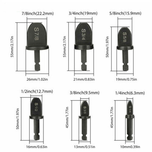 6Pcs Copper Pipe Expander Set for HVAC, Sizes 1/4-7/8 Inch