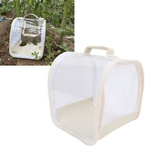 Transparent Mesh Cage for Small Pets, Portable Folding Critter Terrarium Beige