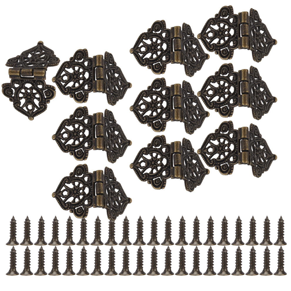 Green Bronze Zinc Alloy Printing Hinge - 10Pcs Diy Furniture & Jewelry Box Hinges 3681390931814