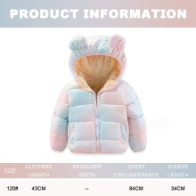 Jaqueta de inverno infantil, jaqueta leve com capuz à prova de vento e design de orelhas de urso, forrada com lã, ideal para meninos e meninas com