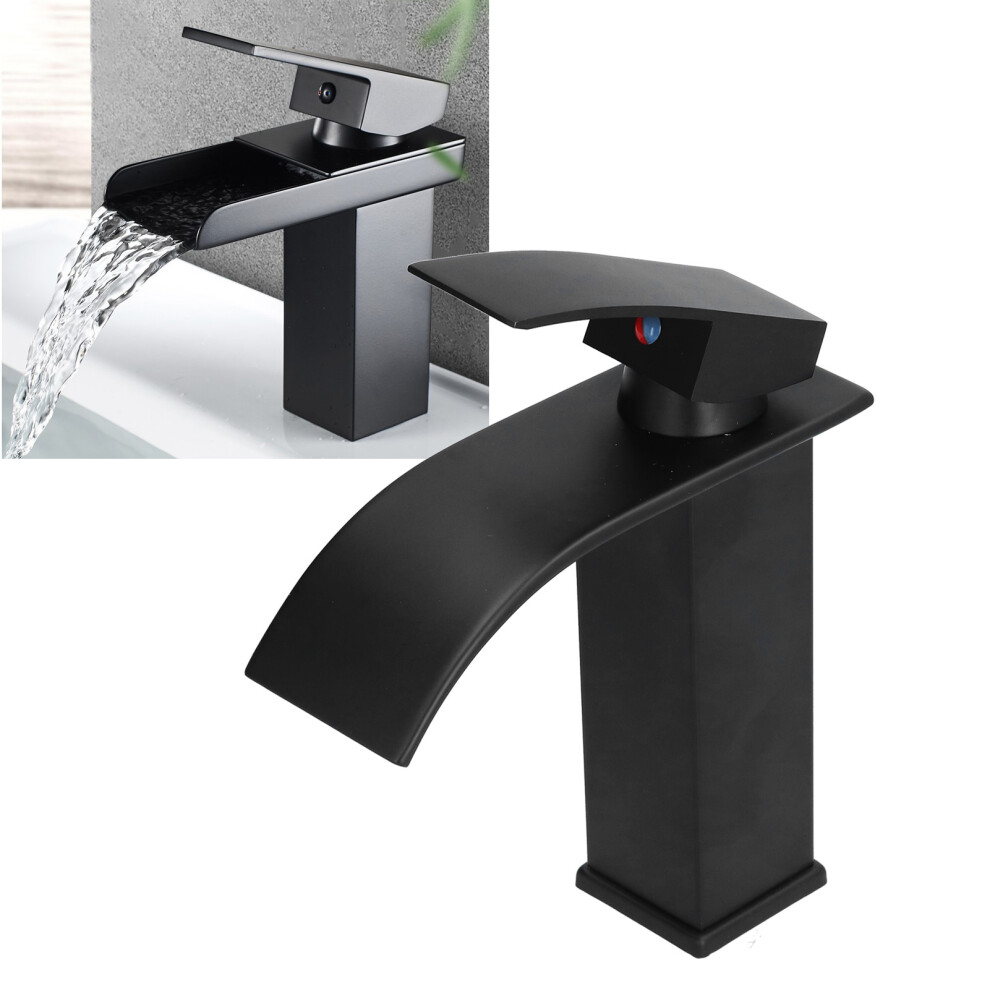 G1/2 Copper Black Mixer Water Tap Basin Sink Faucet With Long Handle 8411391498871
