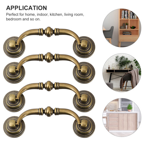 Drawer Pulls Vintage American Style Alloy 4 Pieces 1