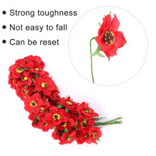 Hoge Kwaliteit Zijden Klaprozen Camellia 5 cm 60 Stks/Partij Kunstbloemen Klaproos Handgemaakte Kleine Bruiloft Decoratie (Rood)