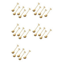 Coffee Stirring Spoon Stainless Steel Branch Leaves Shape Cutlery Dessert Spoon,Gold(25pcs)