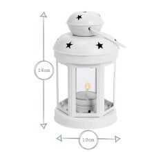 5X Vintage Metal Hanging Candle Lanterns ,Tealight Holder,Candlestick for Wedding,Home,Birthday Parties Gift -White