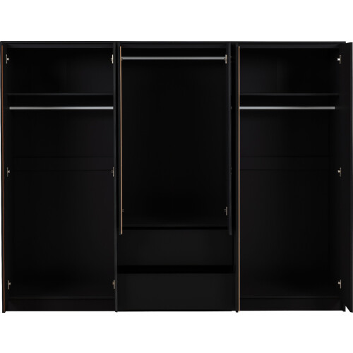 Seconique Malvern 6 Door 2 Drawer Wardrobe - Black 2