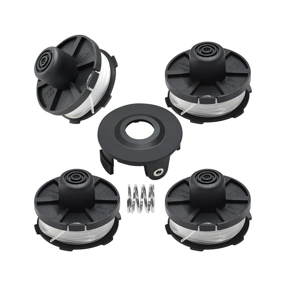 Thread Spools For Grass Trimmer, 4 Pieces Grass Trimmer Cord, Length 8.4 M, Diameter 1.6 Mm With Cover And Spring 6033105632795