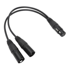 XLR Female to Dual XLR Male Splitter Cable 11.8in Balanced Microphone Cord